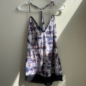 Tie dye patterned racerback strappy tunic
